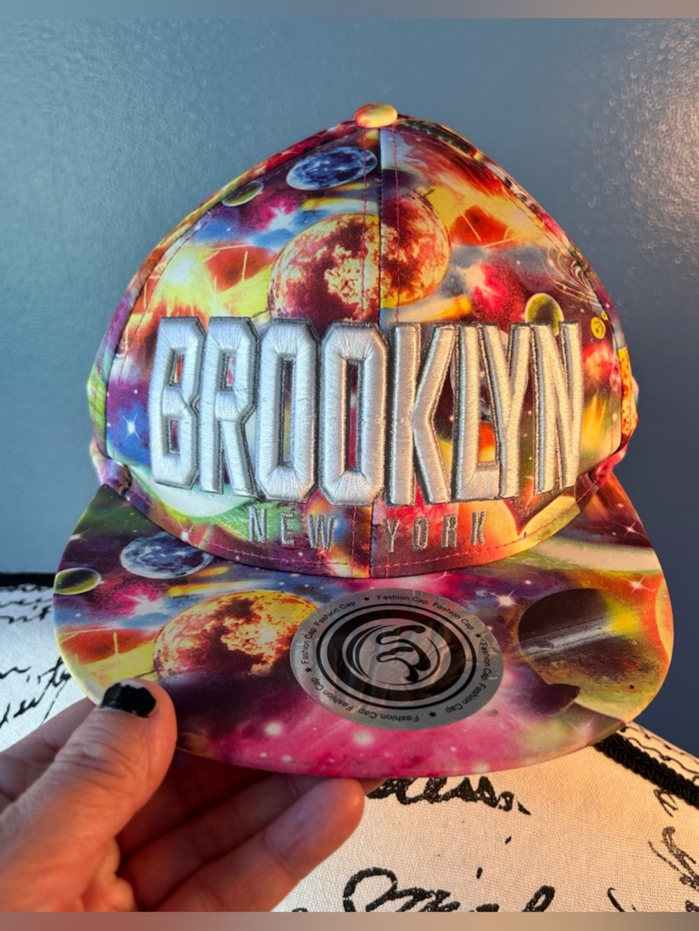 T & T Brooklyn NY Retro space print Baseball Cap
